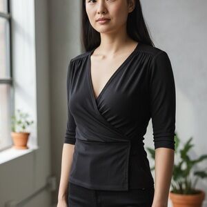 Banana Republic Black V-Neck Blouse